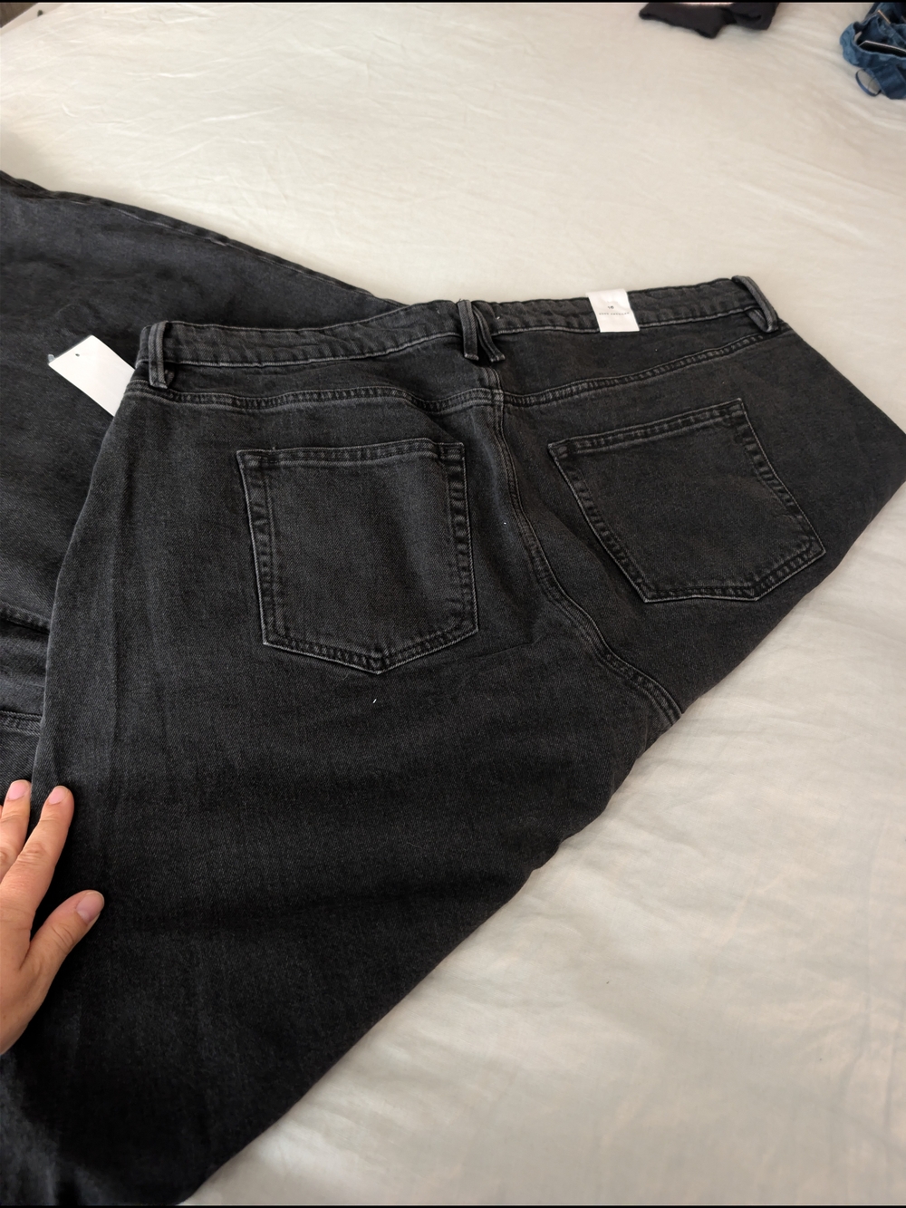 ​NWT Good American Good Ease Denim Maxi Skirt Black Slit Size 16 - Picture 5 of 9